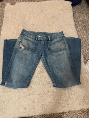 EUC DIESEL WOMENS JEANS SZ 27 Y2K 2004 HUSH MADE IN ITALY DENIM BLUE VTG RARE OG